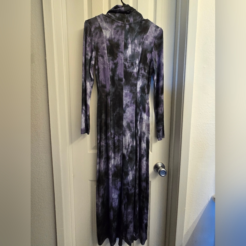 & Other Stories - Purple Long Sleeve Mock Neck Bodycon Dress - Picture 3 of 5